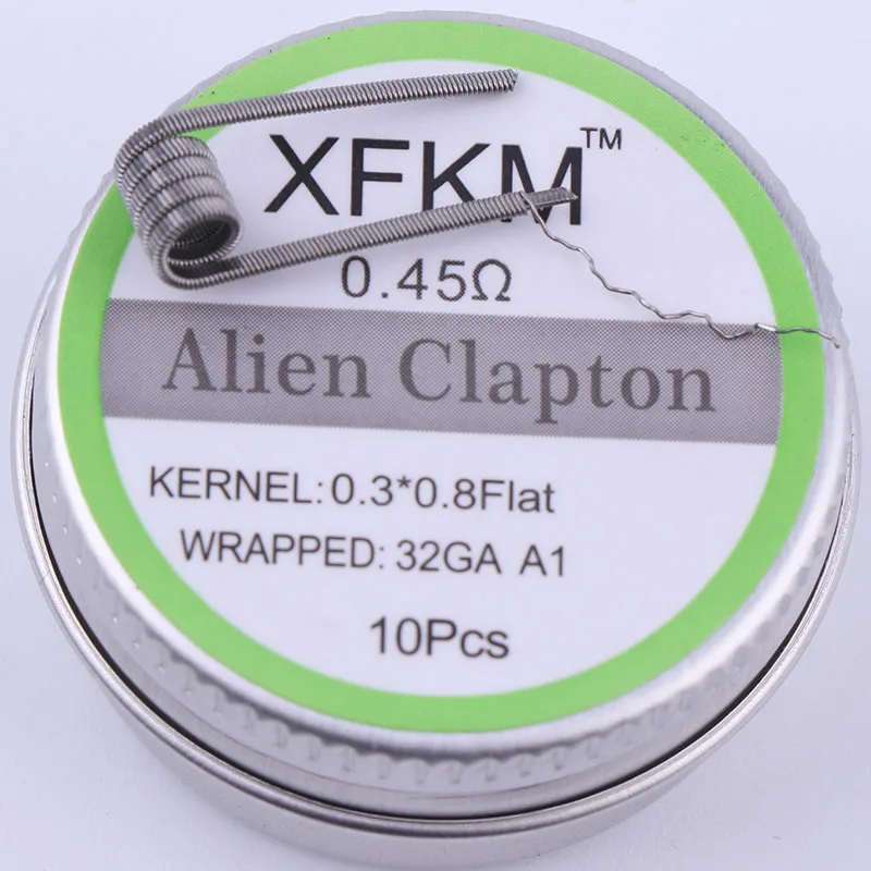 alien 0.45 XFKM плоский витой провод плавленый clapton Hive предварительно изготовленные обмоточные провода чужеродный микс витой Quad Tiger катушки нагревательное сопротивление rda катушка - Цвет: alien 0.45