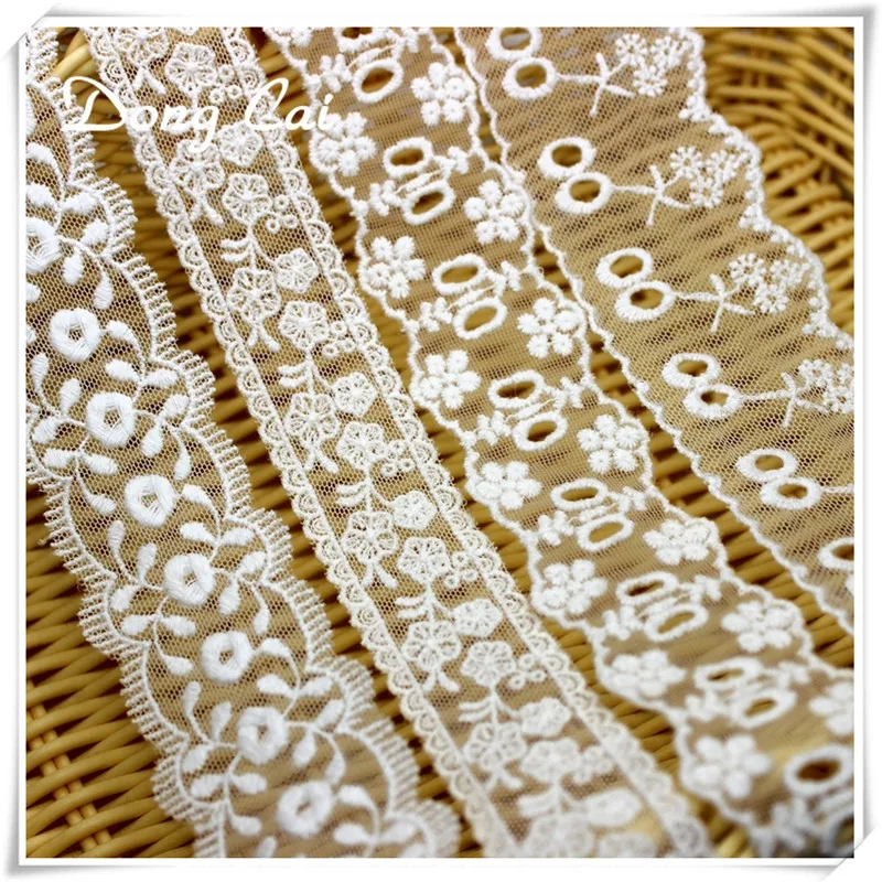 7 ярдов/партия белая кружевная лента с вышивкой для свадебного платья ткань