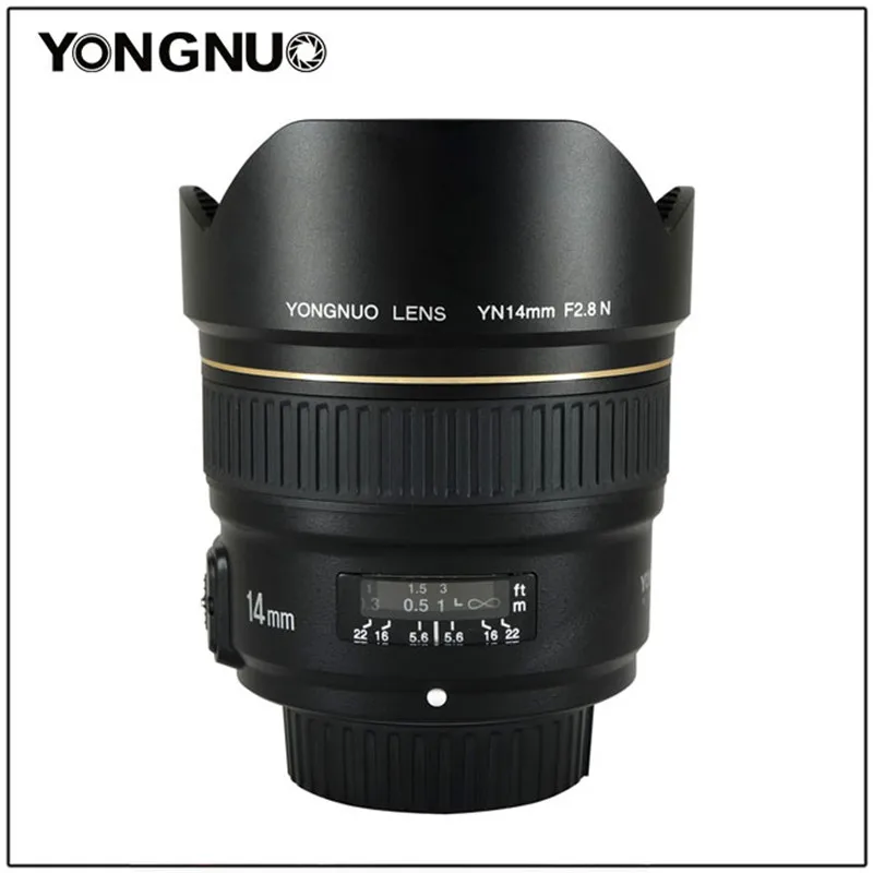 YONGNUO 14 мм F2.8 ультра-широкоугольный объектив YN14mm с автофокусом AF MF металлический объектив для Nikon d5300 d3400 d3100 d200 d810