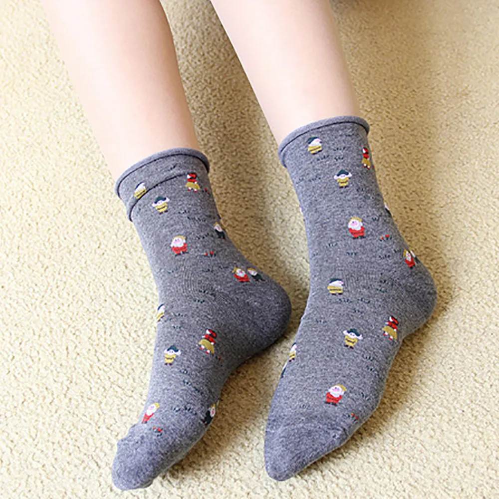 Новые рождественские Повседневные носки для женщин и девочек милые забавные