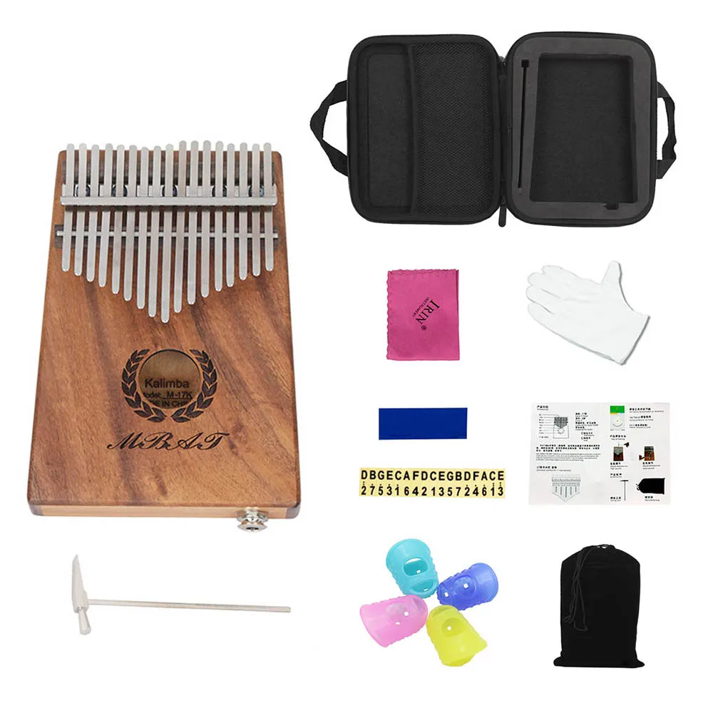 Портативный 17 клавишным Kalimba игрушечное пианино Mbira в гавайском стиле дерева КОА