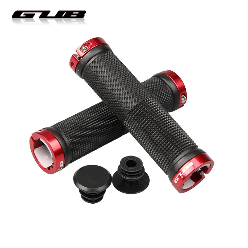 

GUB leather/Rubber MTB Bike Grips Bar End Bicycle Handlebar Grip Particle Anti-Slip Both ends Aluminum Gear Lock-on Cycling Part