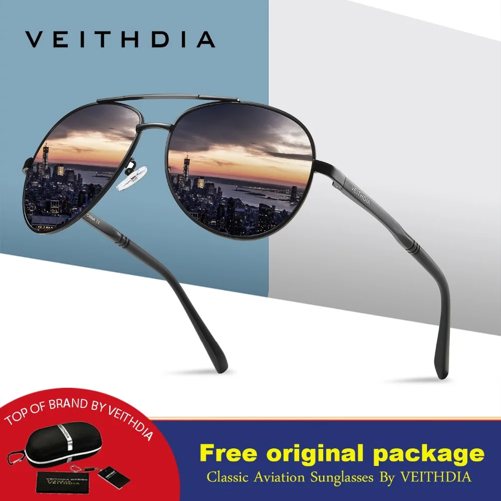 VEITHDIA Brand Men's Pilot Polarized Sunglasses men Sun Glasses Alloy Frame Driving oculos de sol masculino shades 1306 | Аксессуары