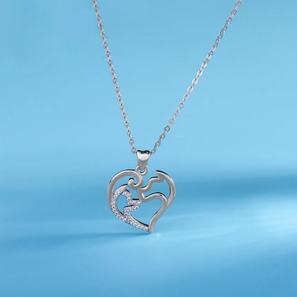 Женское ожерелье с подвеской в виде сердца Angel Caller из стерлингового серебра 925