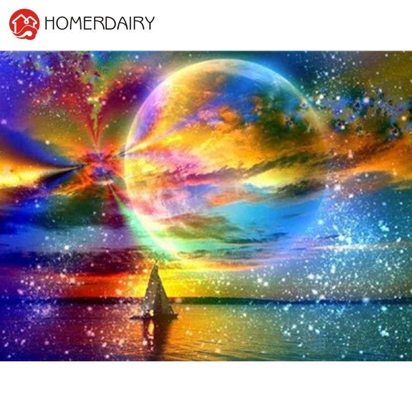 HOMERDAIRY Diamond Pianting фантазия Ocean мозаика 5D поделки алмазов картина украшение дома