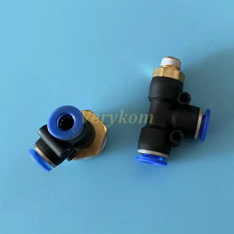 Оптовая продажа 100 шт./лот пневматический фитинг тройник 8 мм трубка нажимается на