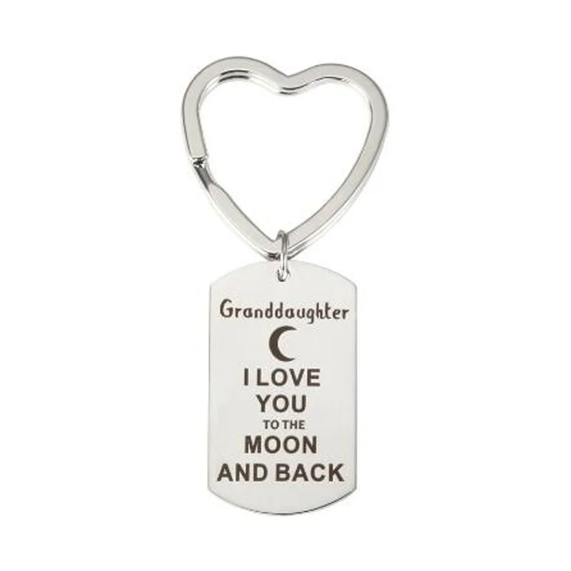 Брелок из нержавеющей стали с надписью I Love You To The Moon And Back|Брелоки| |