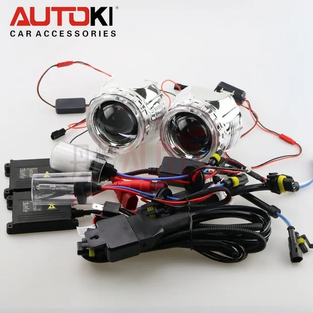 2 5 дюймовый биксеноновый проектор объектив + кожух супер яркий светодиодный свет