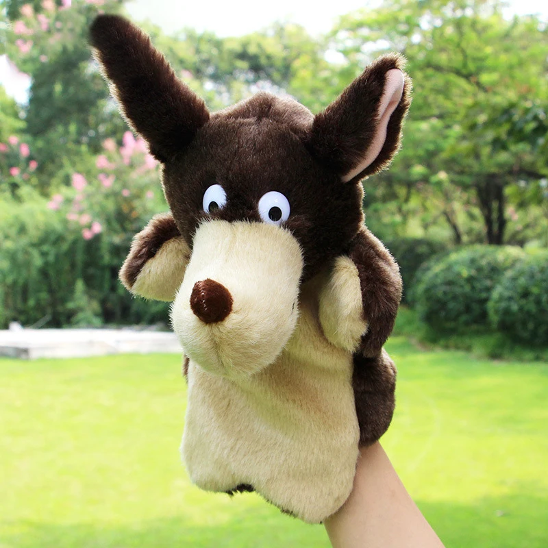 Animal Hand Puppet Peluche Stuffed Plush Toys Wolf Puppets Doll Educational Kids Gift | Игрушки и хобби