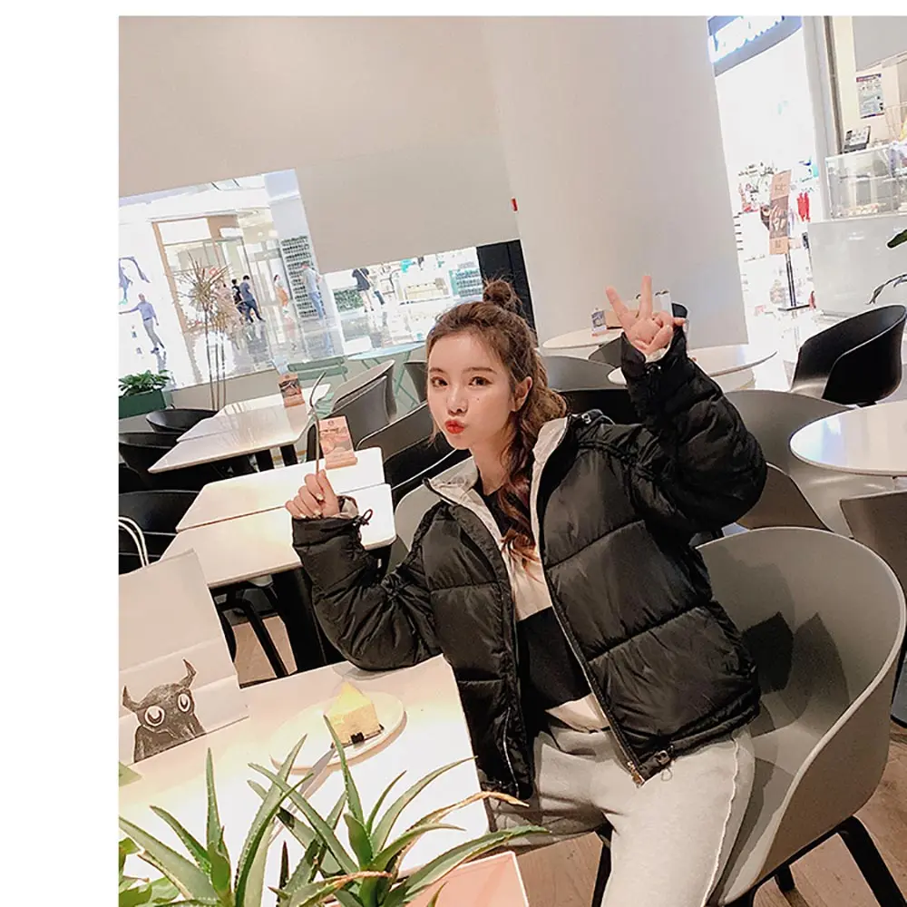 PinkyIsBlack Causal Ladies Cotton Padded Jacket Short Autumn Winter Wadded Jacket Women Hooded Winter Coats Female Parkas