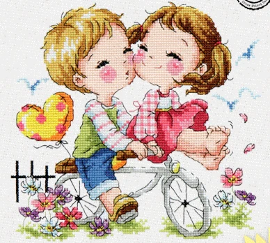 Золотая коллекция Прекрасный Счетный крест комплект любитель Весна света мальчик и девочка детства люблю так