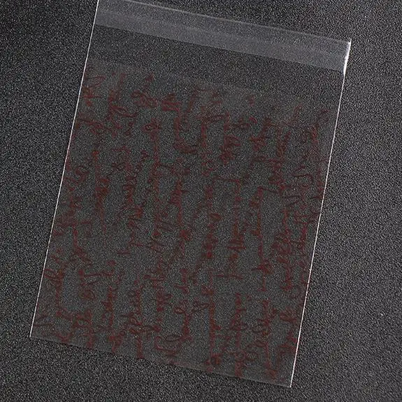 

100pcs/lot brown white words Cookie Packaging Bags Self-adhesive Plastic Biscuit Bag Wedding Candy Bags 10*10cm