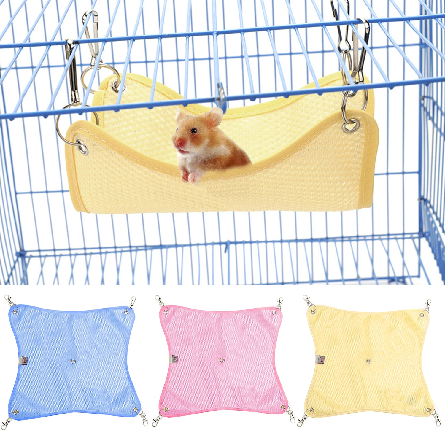 

16x15cm Pet Breathable Mesh Cloth Cage Chair Hammock Hanging Swing Bed Mat for Guinea Pigs Chinchillas Parrot Hamster