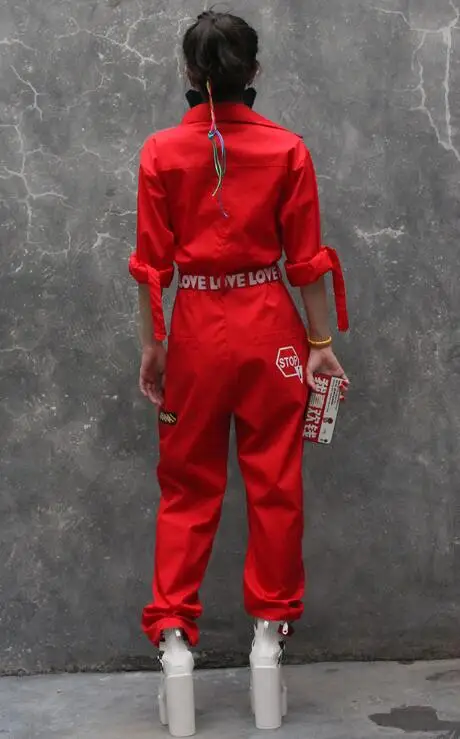 

Women Stage Performance Clothing Jazz Dance Red Bodysuit Costumes Lady Hip Hop Dancing Clothes Street Dances