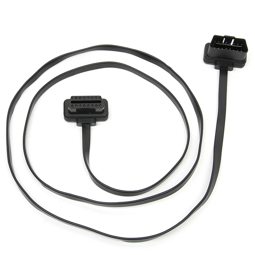 Новинка 1 5 м плоский тонкий как лапша OBD2 OBDII OBD 16Pin ELM327 штекер-гнездо Удлинительный
