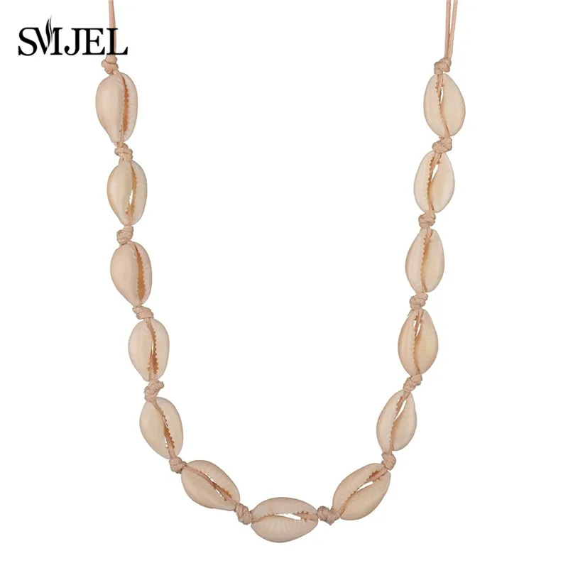 Женское летнее ожерелье SMJEL из ракушек простой чокер морских в богемном стиле