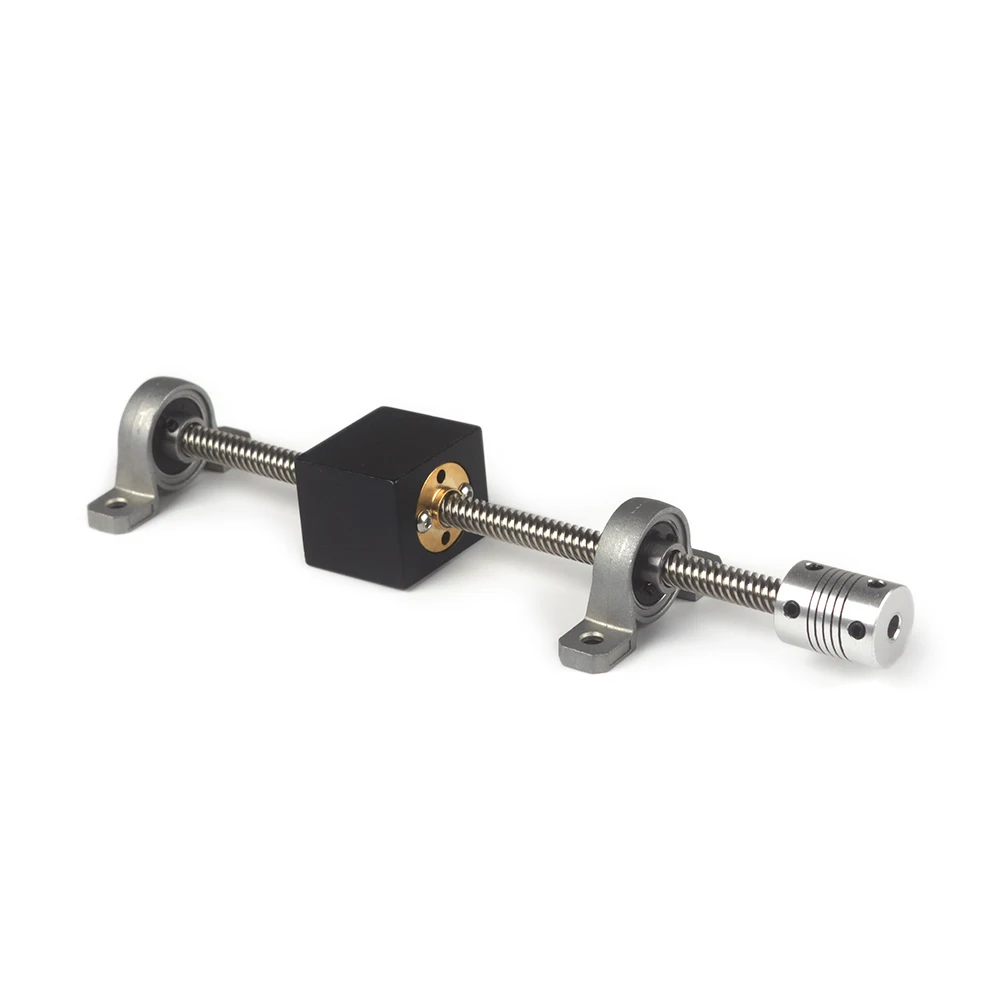 

3D Printer Guide Rail Part T8 Lead Screw 200 250 300 350 400 450 500mm Vertical 8mm Lead Screw Rod KP08 Bracket Coupler Nut Seat