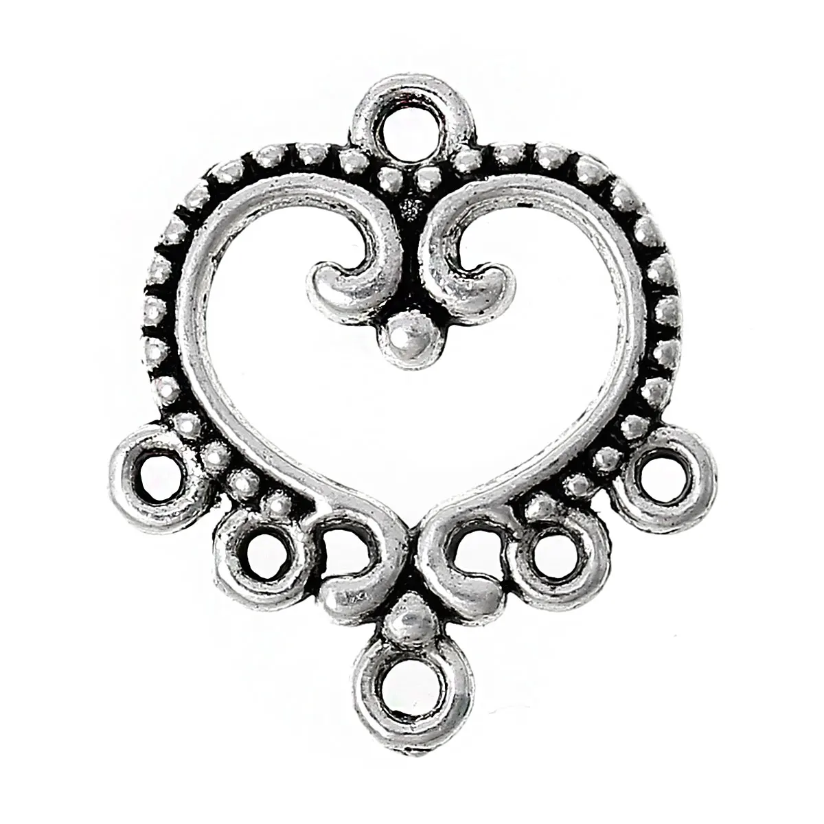 

Doreen Box Lovely 35PCs Ornate Heart Connectors 19*21mm Findings (B00334)