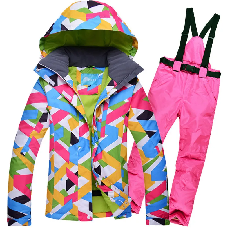 2019 Winter Snow jacket Women Ski Suit Skiing Jacket Pants Windproof Waterproof Colorful Clothes Snowboard Set Female |