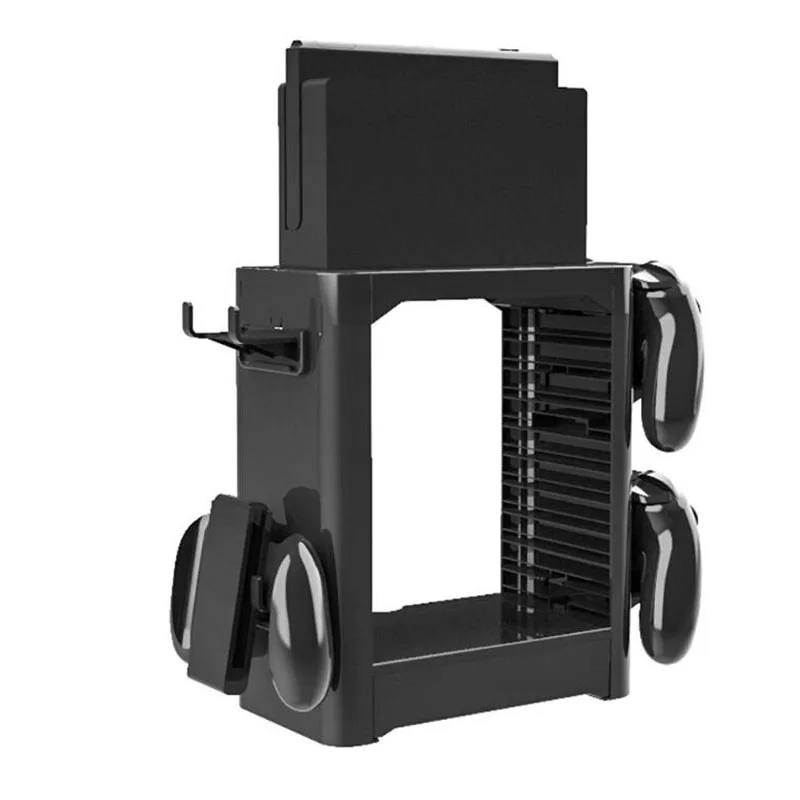 Multifunctional Game Storage Tower for Nintend Switch Can take in 10 Card Box Put pro controllers Joy con and cable |