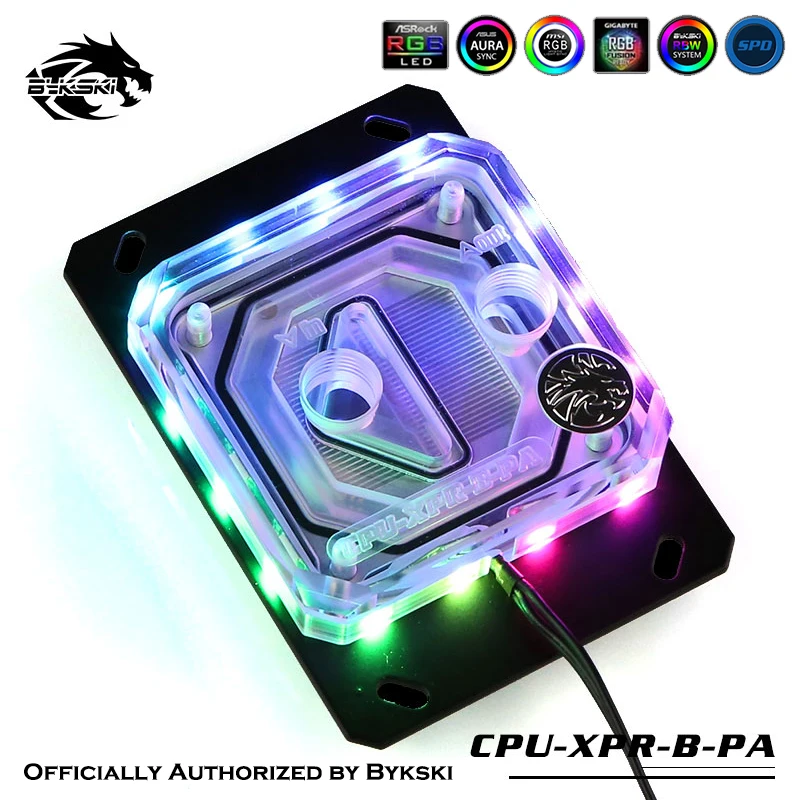 Bykski cpu водоблок RGB 5 в 3PIN для AMD RYZEN AM3/AM3+/AM4 прозрачный AURA поддержка GND водяное охлаждение