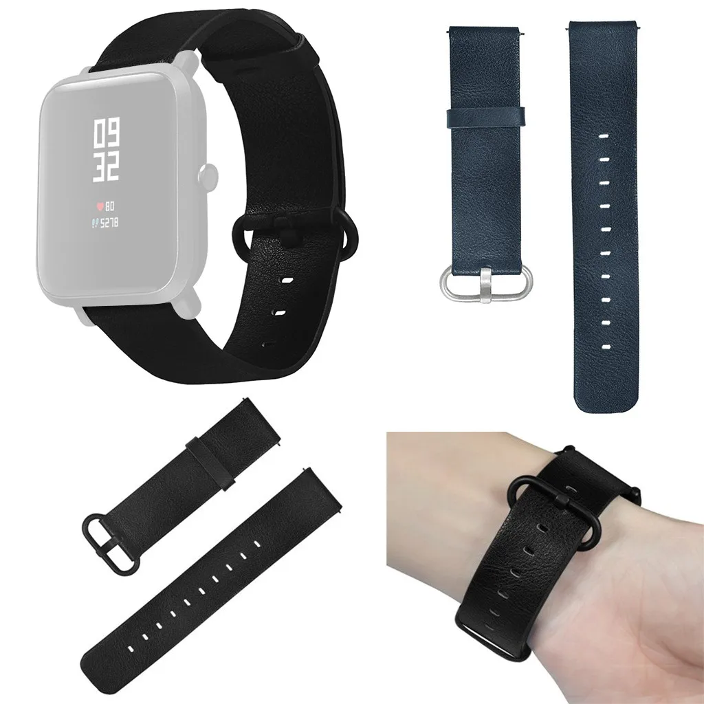 Кожаный ремешок для часов Xiaomi Huami Amazfit Bip Youth простой сменный 2019 | Наручные часы