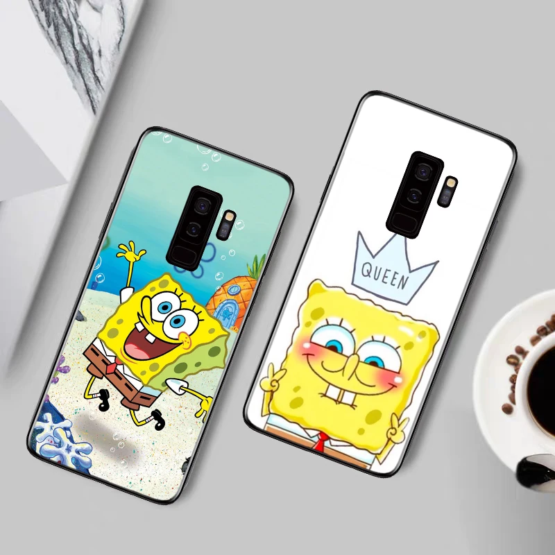 Квадратные штаны с рисунком из мультфильма «Губка Боб» шаблон Силиконовый чехол для samsung S6 край S7 S8 плюс S9 S10 S10e M10 M20 M30 M40