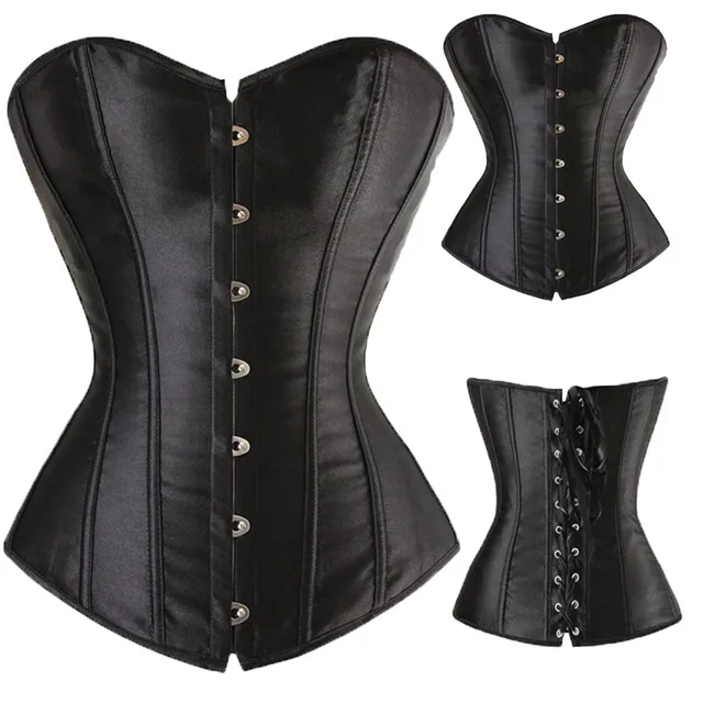 Сексуальный корсет со шнуровкой на талии для похудения сатиновые корсеты и