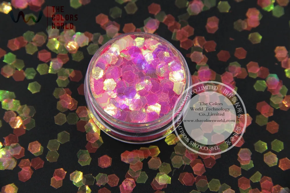 TCR339 американская фантазия Радужный Розовый цвет Шестигранная форма 5 мм размер
