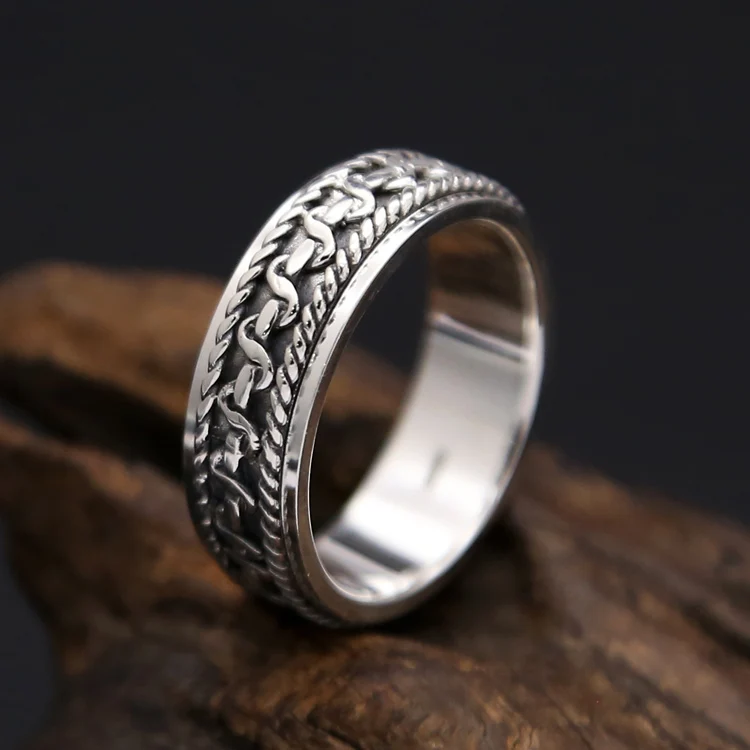 

Мужское кольцо-Спиннер из серебра 925 пробы с вращением на удачу