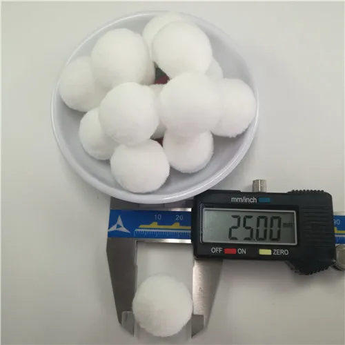 50 шт. 25 мм круглый белый помпон из меха DIY мягкие шарики-Помпоны ручной работы свадебные декоративные венки аксессуары для одежды