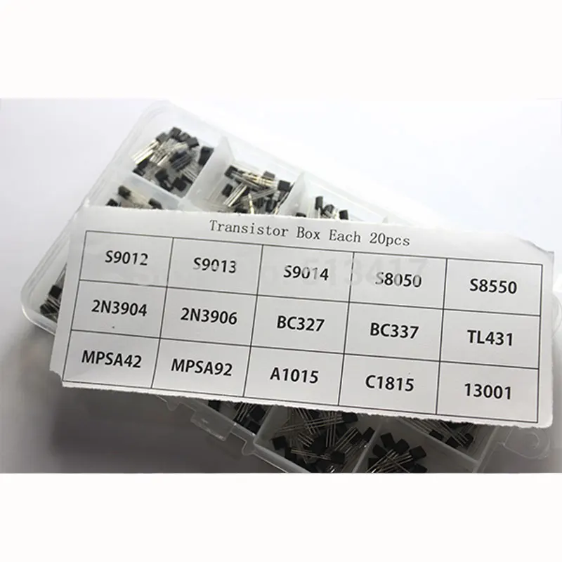 ТРАНЗИСТОР Ассорти Комплект К 92 S9012 S9013 S9014 S8050 S8550 2N3904 2N3906 BC327 BC337 Tl431 A42 A92 A1015 C1815 13001 #