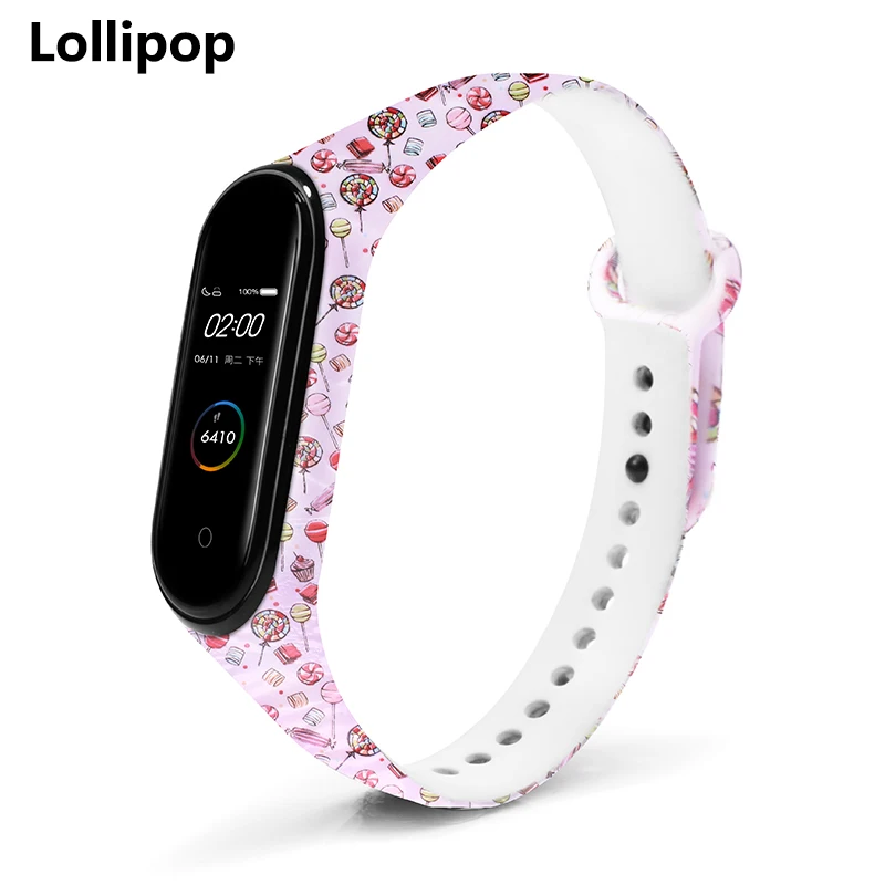 Lollipop Сменные ремни BOORUI для mi band 4, ремешок на запястье для xiaomi mi band 3, спортивный силиконовый браслет для xiaomi mi band 3/4 - Цвет: Lollipop