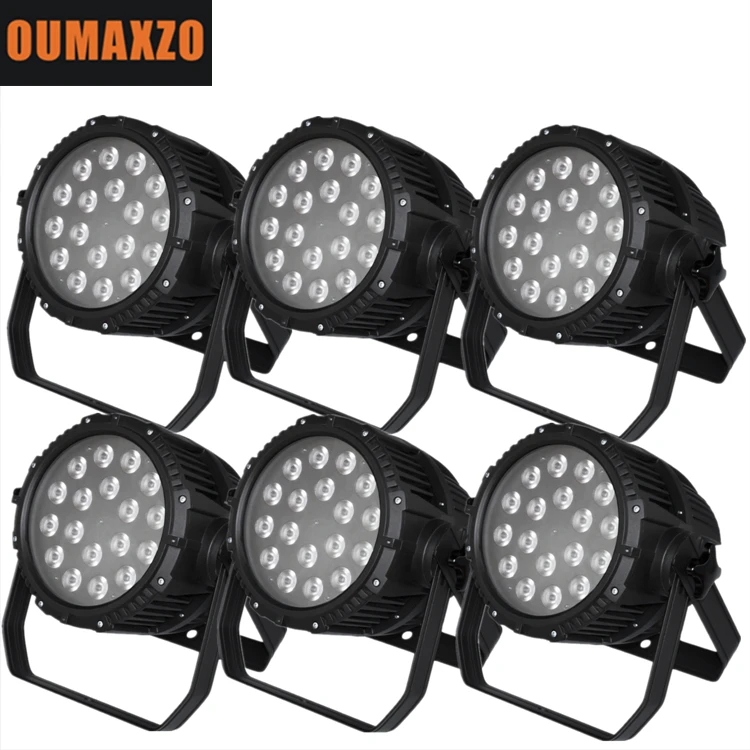

6pcs/lot 18x12w 4 in 1 Waterproof outdoor RGBW DMX512 LED Par Can Stage Lights for Disco, Ballroom, KTV, Bar, Stage, Club, Party