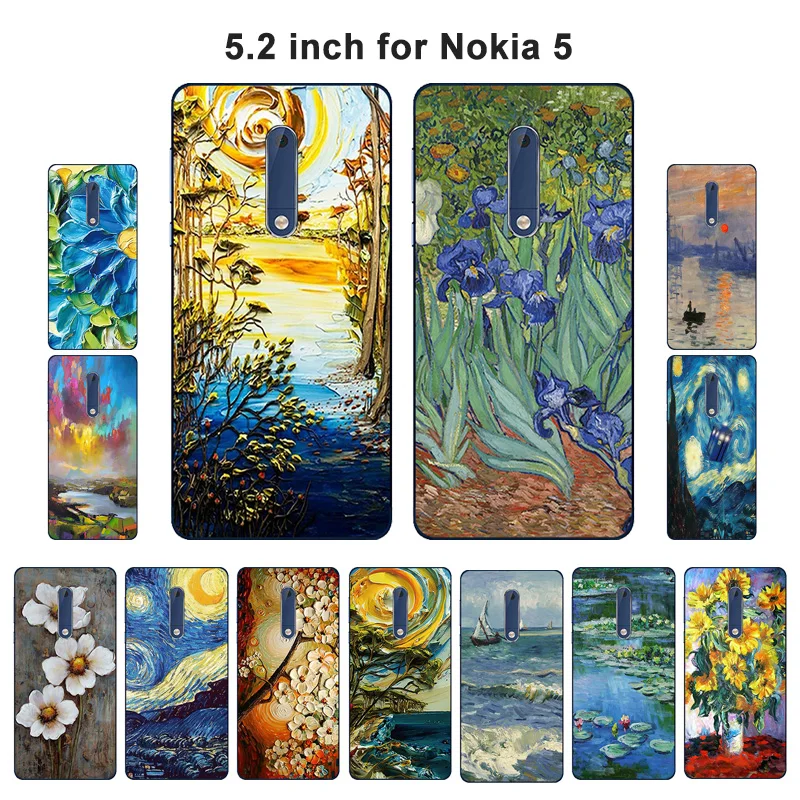 Мягкий чехол из ТПУ для Nokia 5 2 дюйма задняя крышка Nokia5 защитный с масляной краской