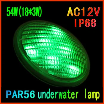 

Одноцветная IP68 светодиодная лампа для бассейна 12 В светодиодная подводная лампа PAR56 54 Вт (18*3 Вт) освещение для пруда Наружное освещение Бесп...