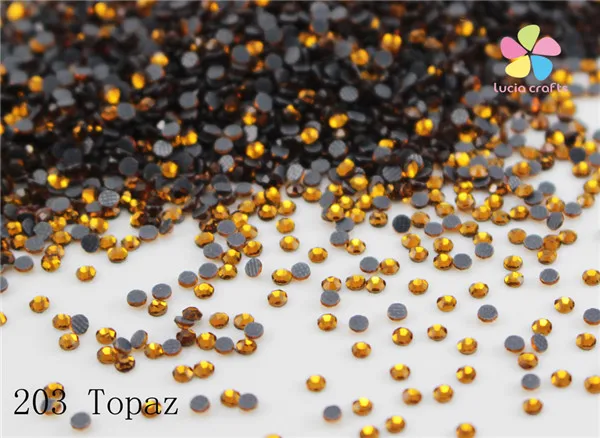 203 Topaz 2 мм многоцветные варианты травяные Стразы плоские с оборота камни для самостоятельной сборки одежды/сумки/обуви 1440 шт./лот G0105 - Цвет: 203 Topaz