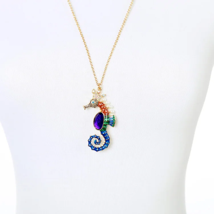 AB-xl01138a /sweet girl jewelry / seahorse pendant long necklace | Украшения и аксессуары