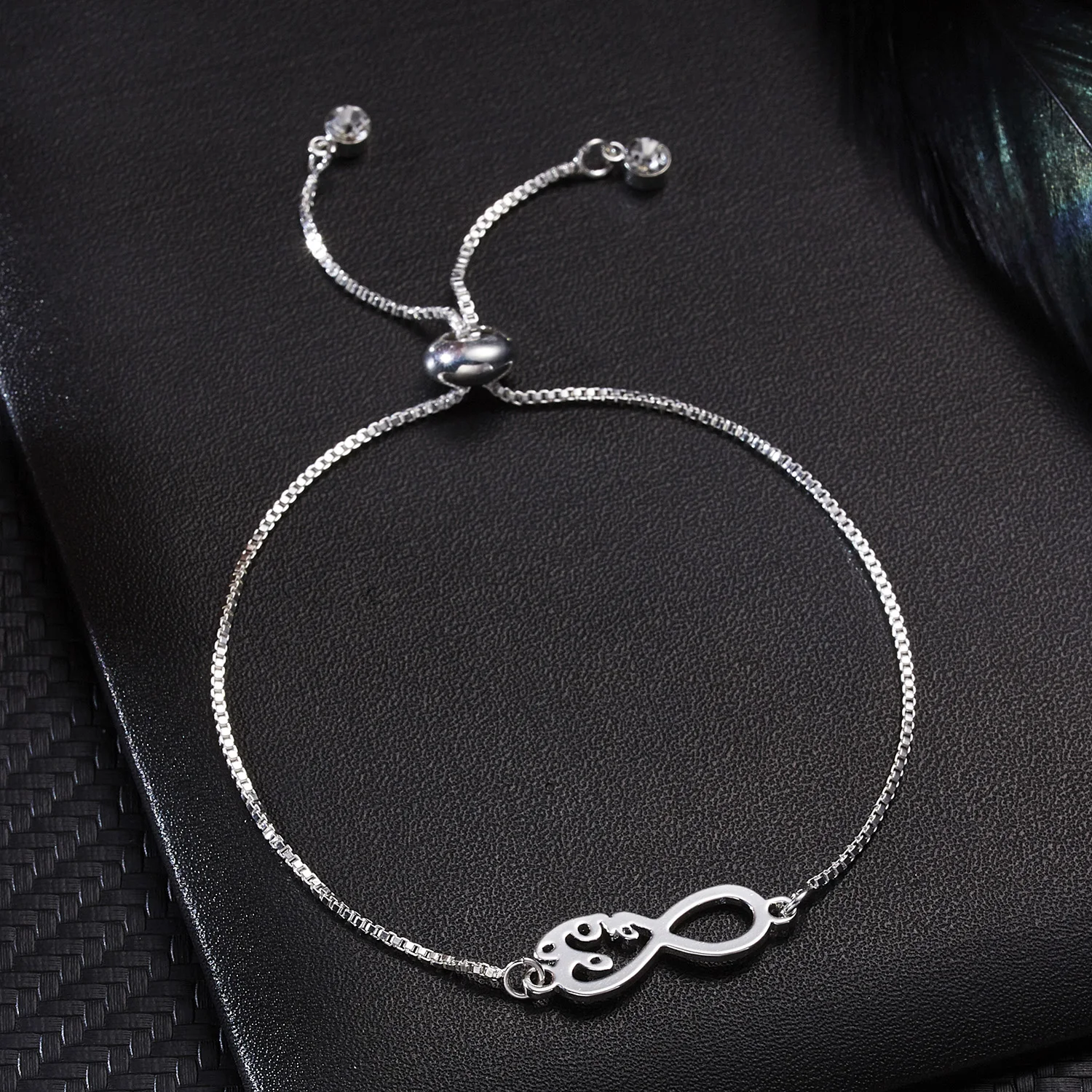 Простые Модные Серебристые Цвет регулируемый браслет полый крест цветок 8