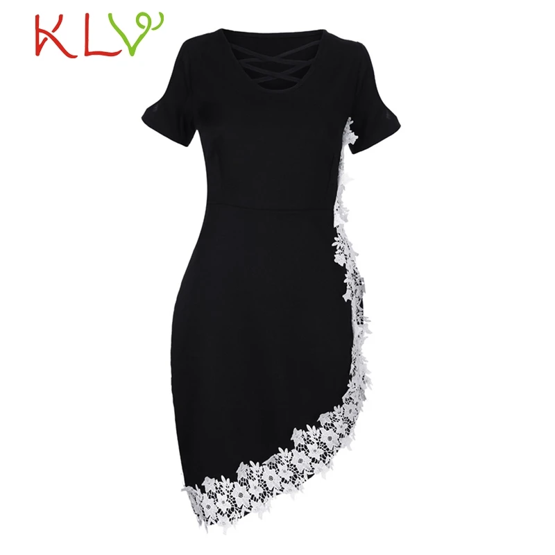 Black Женское платье, плюс размер, 5XL, повседневное, элегантное, с открытыми плечами, кружевное, черное, вечерние, ночное платье, Robe Femme Zomerjurk Dames Vestidos 19A8 - Цвет: Black