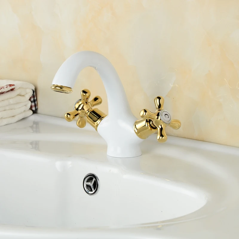 Элегантный двухъядерный смеситель для раковины в ванной комнате с креплением на