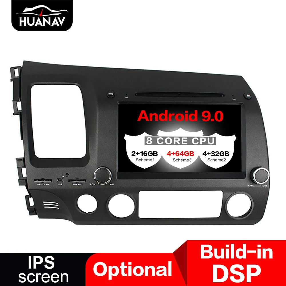 Автомобильный DVD плеер DSP Android 9 0 с GPS навигацией для Honda Civic 2007 2011 мультимедийный