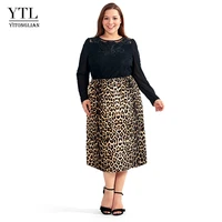 vintage plus size skirts for women leopard print comfortable casual high waist straight stretch long skirt 4xl 5xl 6xl 8xlh123