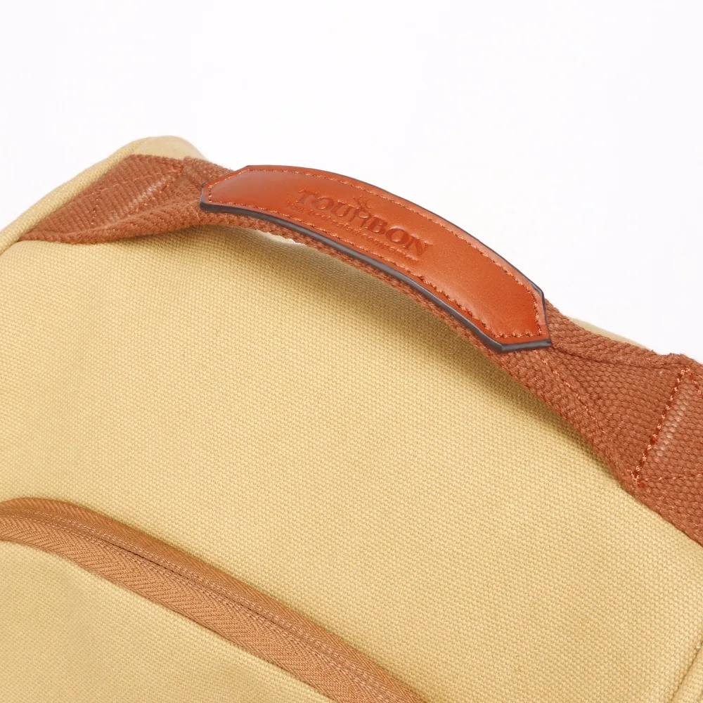 

Tourbon Vintage Canvas Golf Shoes Bag Zipped Sports Bag Shoe Case Brown Color