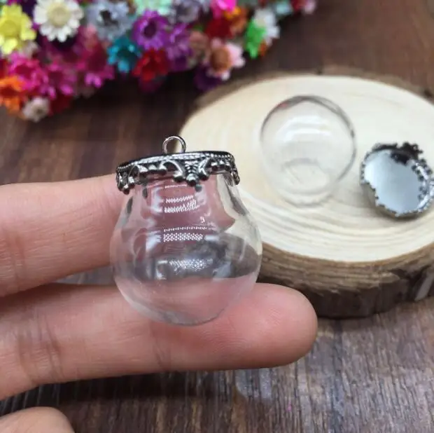 Стеклянный шар с бронзовой фурнитурой для ювелирных изделий стеклянный флакон