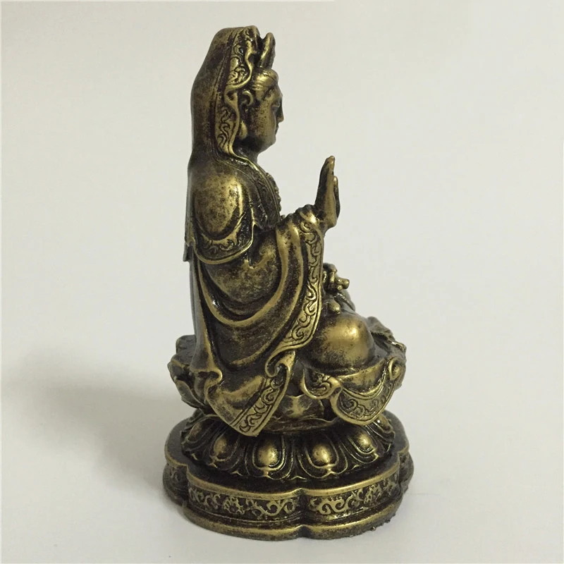 Китайская статуя Будды фэншуй Гуань Инь бронзовая резьба по цвету квань Будда
