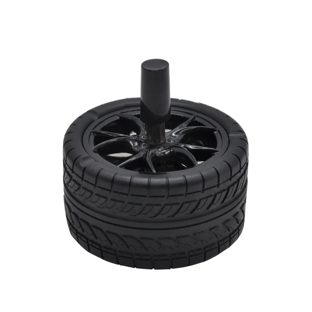 Черный HORNET Creative Rubber Car Tires Ashtray Press Rotary Portable Ash Tray Ashtray Metal Ashtrays With Lids Silicone Ashtray - Цвет: Черный