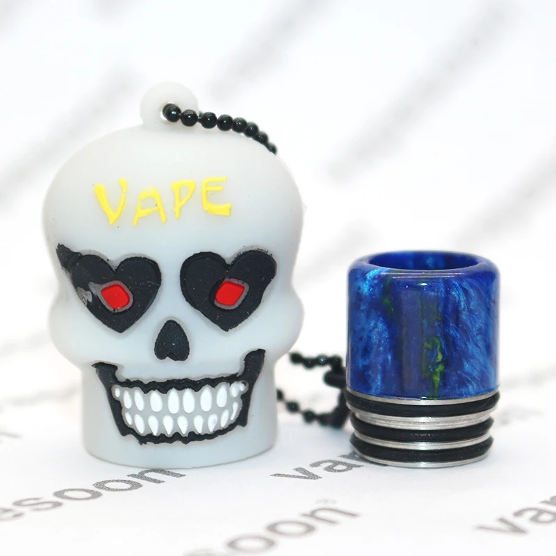 

Authentic VapeSoon 810 Resin Drip Tip+Silicone Cap Skull Style Drip Tip For TFV8 BIG BABY TFV12 IJUST 3 etc