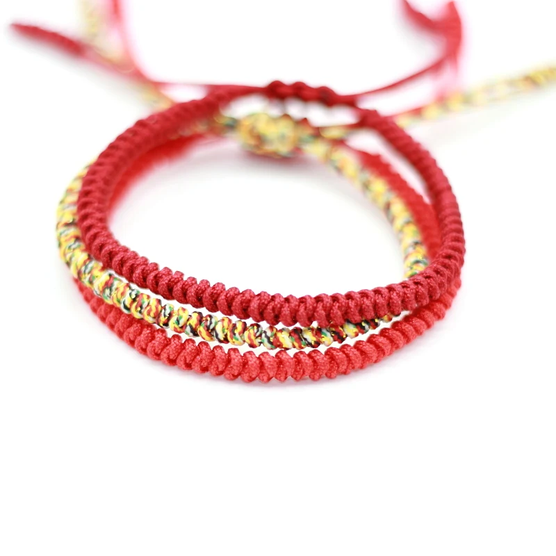2017 красный цвет тибетский буддийский ручной работы узлы счастливая веревка