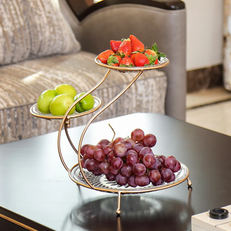 Креативная многослойная тарелка для фруктов кованая железная подставка
